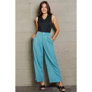 Wide Leg Buttoned Pants